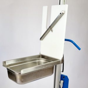 Lift cart 70E - GN 1 1 fork and foldable platform disc with milk outlet 575x380x57 mm white polyethylene.